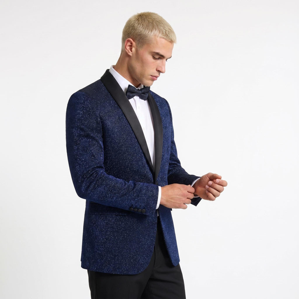Suit Vibe™ Men's Shimmering Shawl Lapel Tuxedo 3-Piece Set
