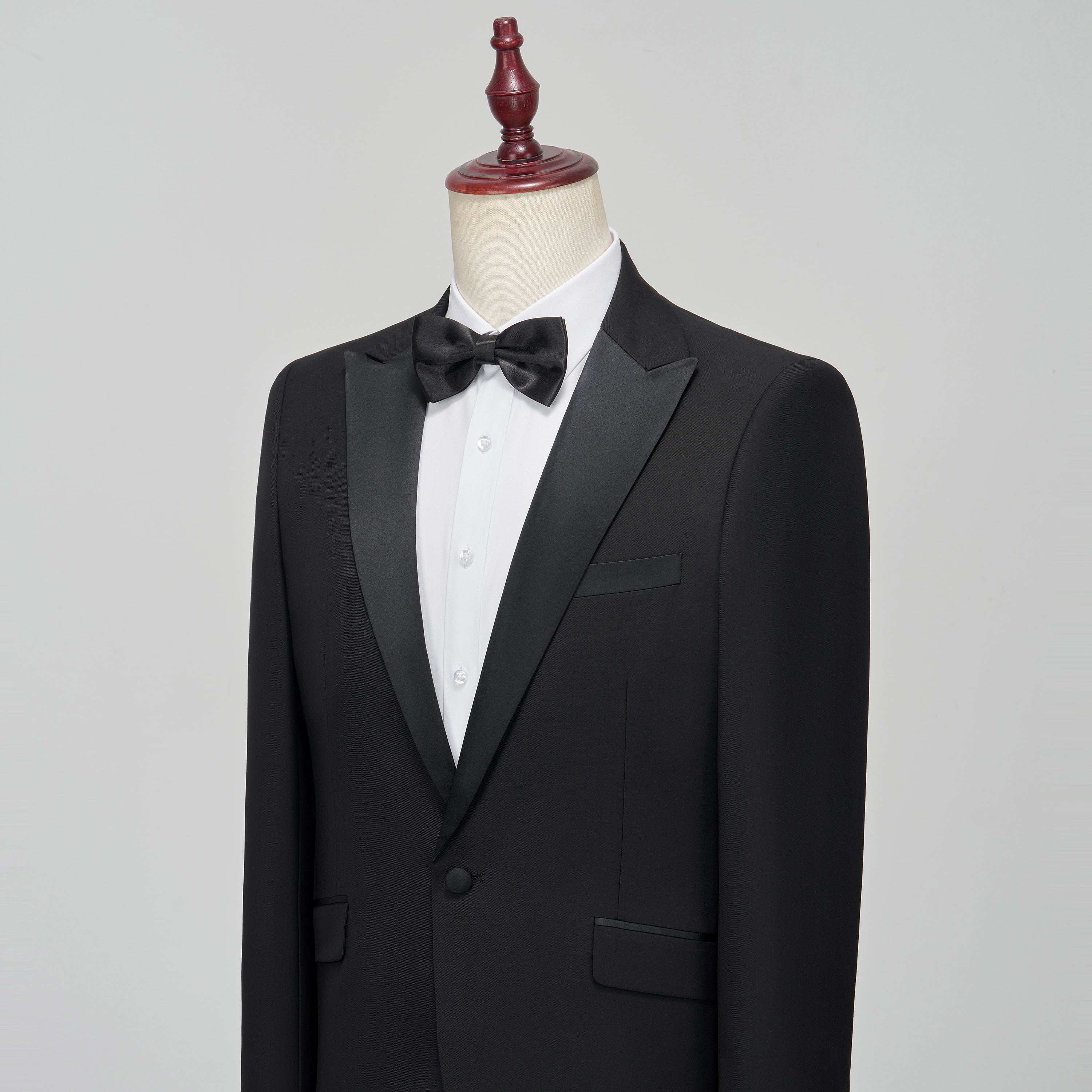 Suit Vibe Men's Slim Fit Tuxedo - Elegant Satin Peak Lapel 2-Piece Suit for Wedding & Prom