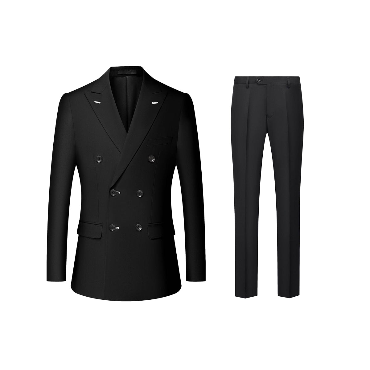 Premium Double-Breasted Modern Fit Suit - 6-Button Tuxedo with 3 Button Style Options