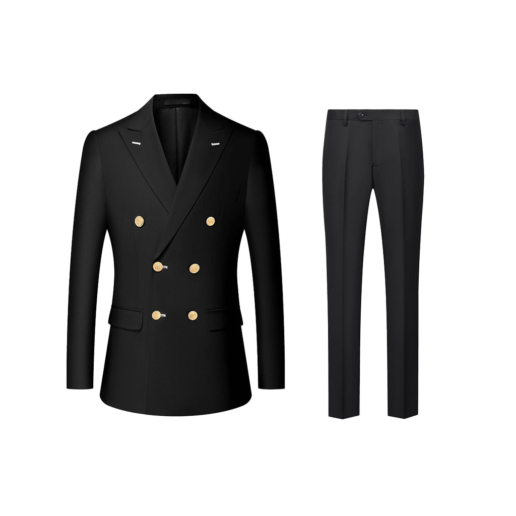 Premium Double-Breasted Modern Fit Suit - 6-Button Tuxedo with 3 Button Style Options