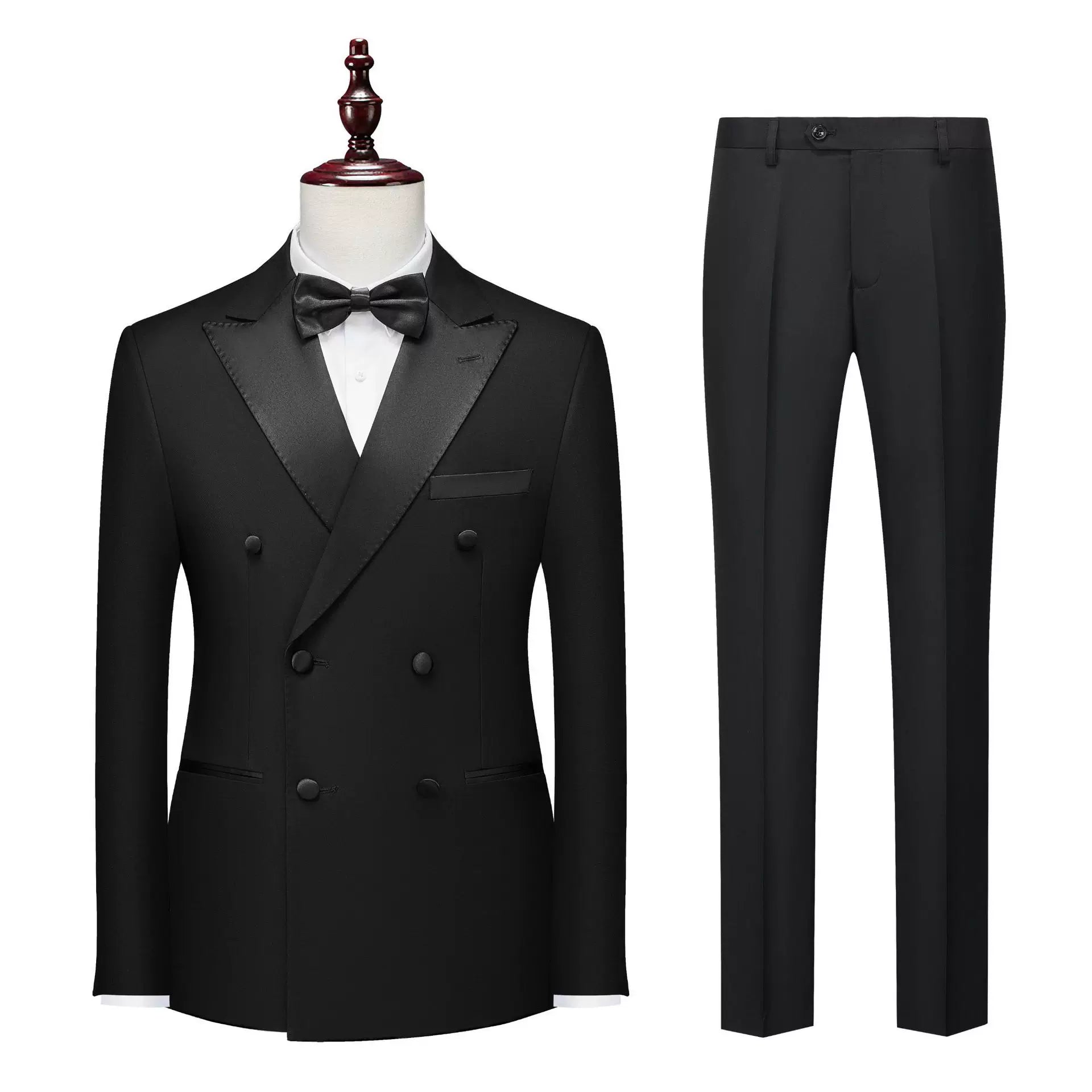 Premium Double Breasted Tuxedo - 2-Piece or 3-Piece Formal Set for Weddings & Galas