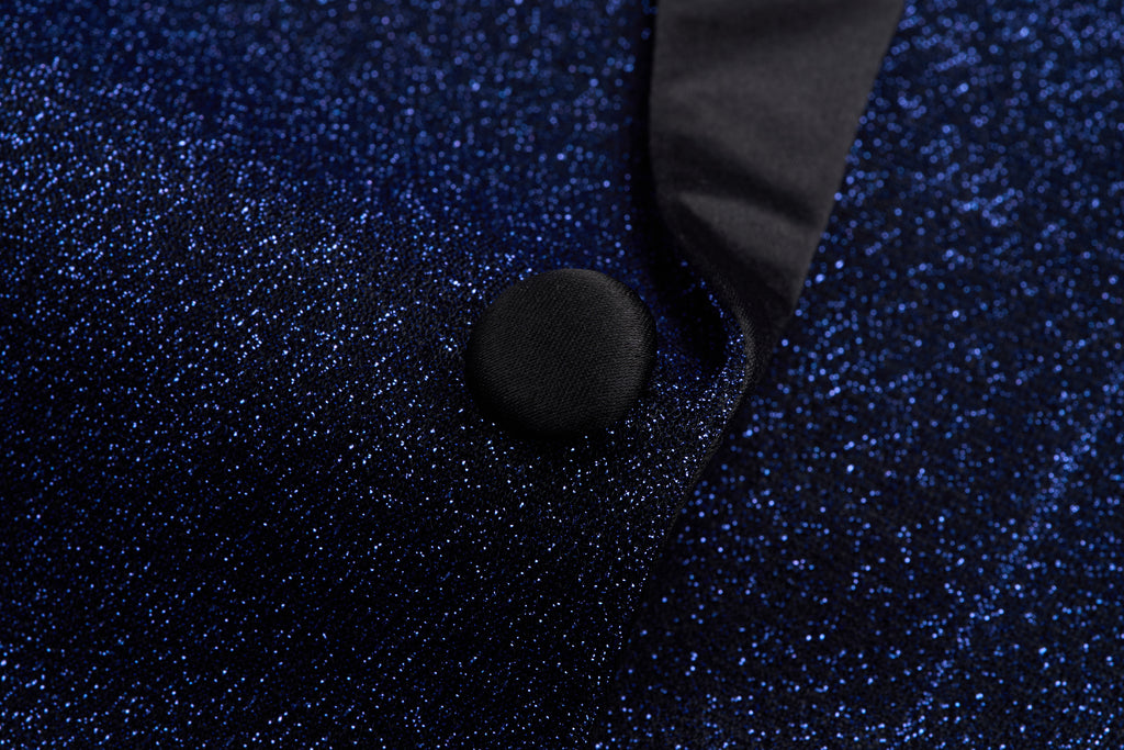 Suit Vibe™ Men's Shimmering Shawl Lapel Tuxedo 3-Piece Set