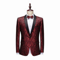 Men's Luxury Paisley Jacquard Tuxedo Suit - Slim Fit Shawl Lapel Floral Blazer & Pants Set for Wedding, Prom, Gala