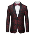 Floral Paisley Dinner Jacket - Elegant Men's Prom & Wedding Blazer (Bow Tie Included)