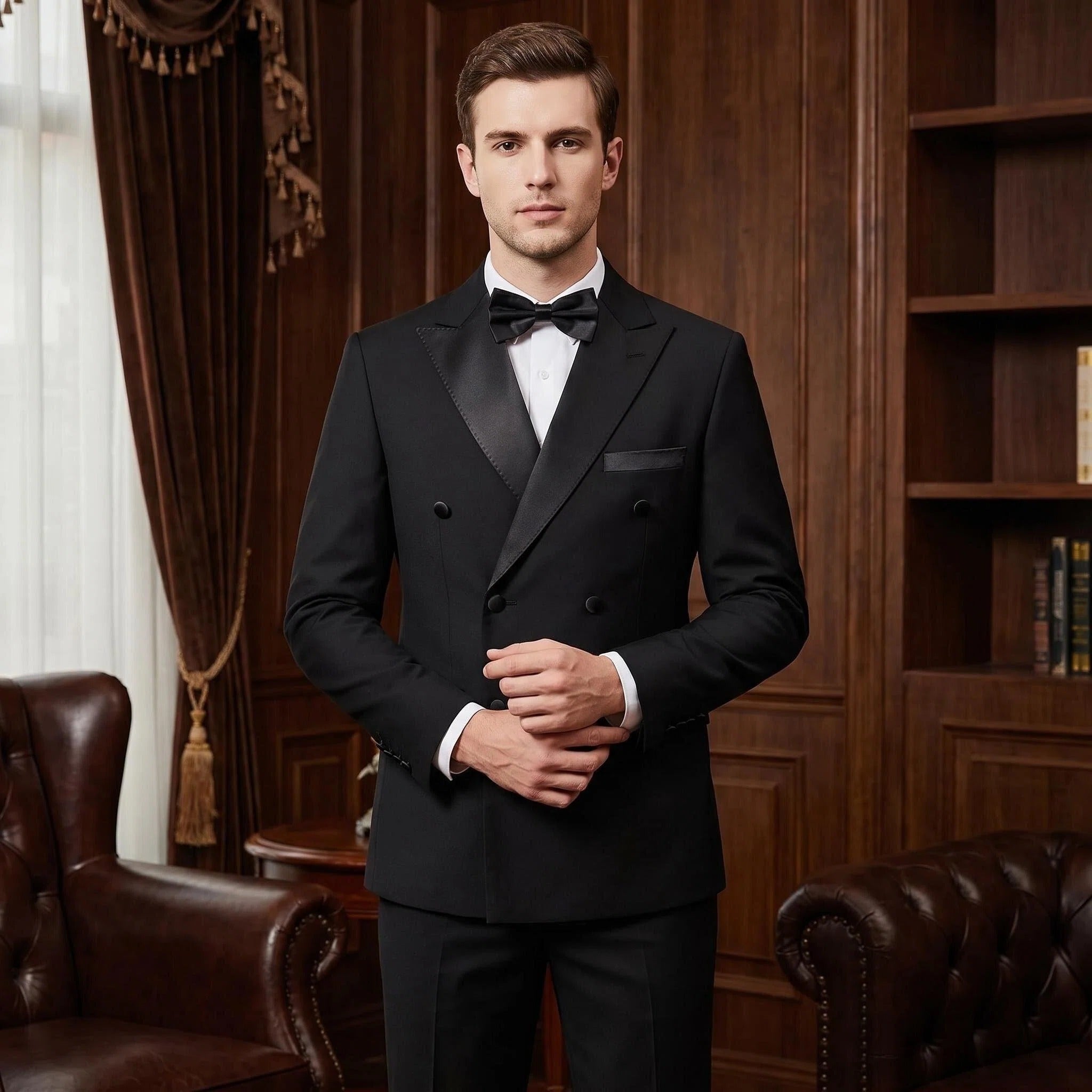 Premium Double Breasted Tuxedo - 2-Piece or 3-Piece Formal Set for Weddings & Galas