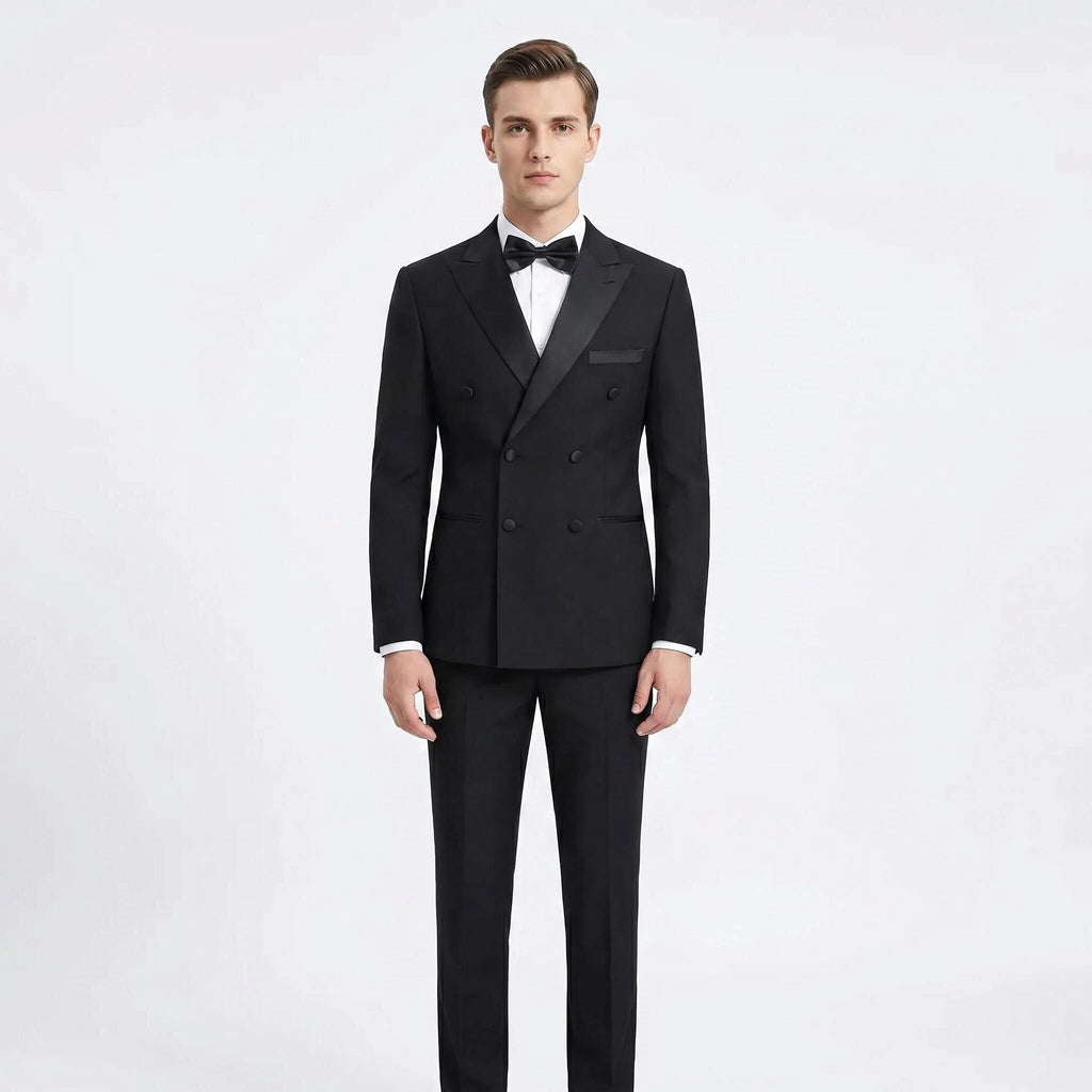 Premium Double Breasted Tuxedo - 2-Piece or 3-Piece Formal Set for Weddings & Galas