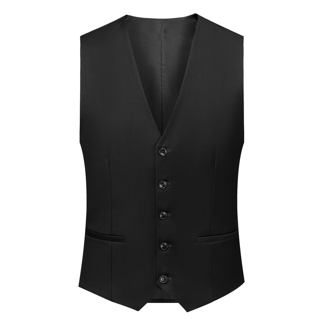 Classic Men's Slim Fit Suit Vest - Premium 5-Button Formal Waistcoat for Wedding & Business