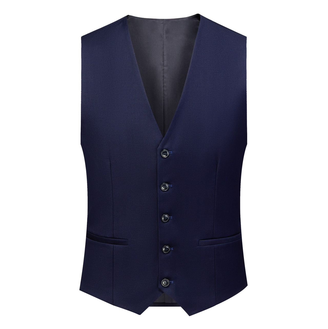 Classic Men's Slim Fit Suit Vest - Premium 5-Button Formal Waistcoat for Wedding & Business