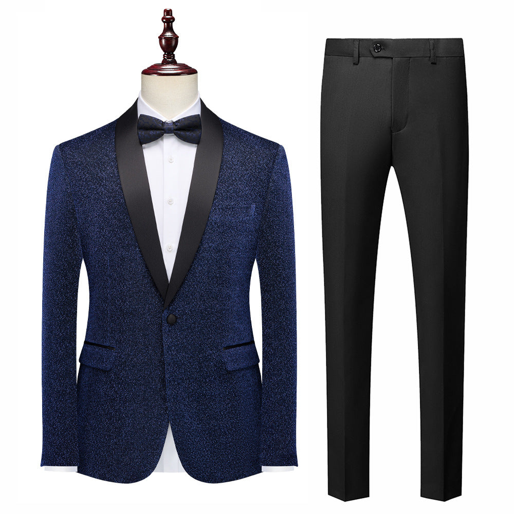 Suit Vibe™ Men's Shimmering Shawl Lapel Tuxedo 3-Piece Set