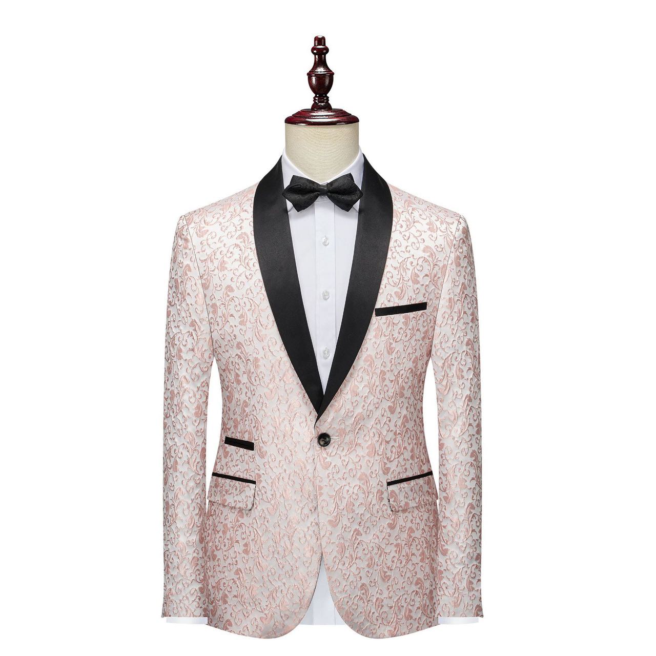 Men's Luxury Paisley Jacquard Tuxedo Suit - Slim Fit Shawl Lapel Floral Blazer & Pants Set for Wedding, Prom, Gala
