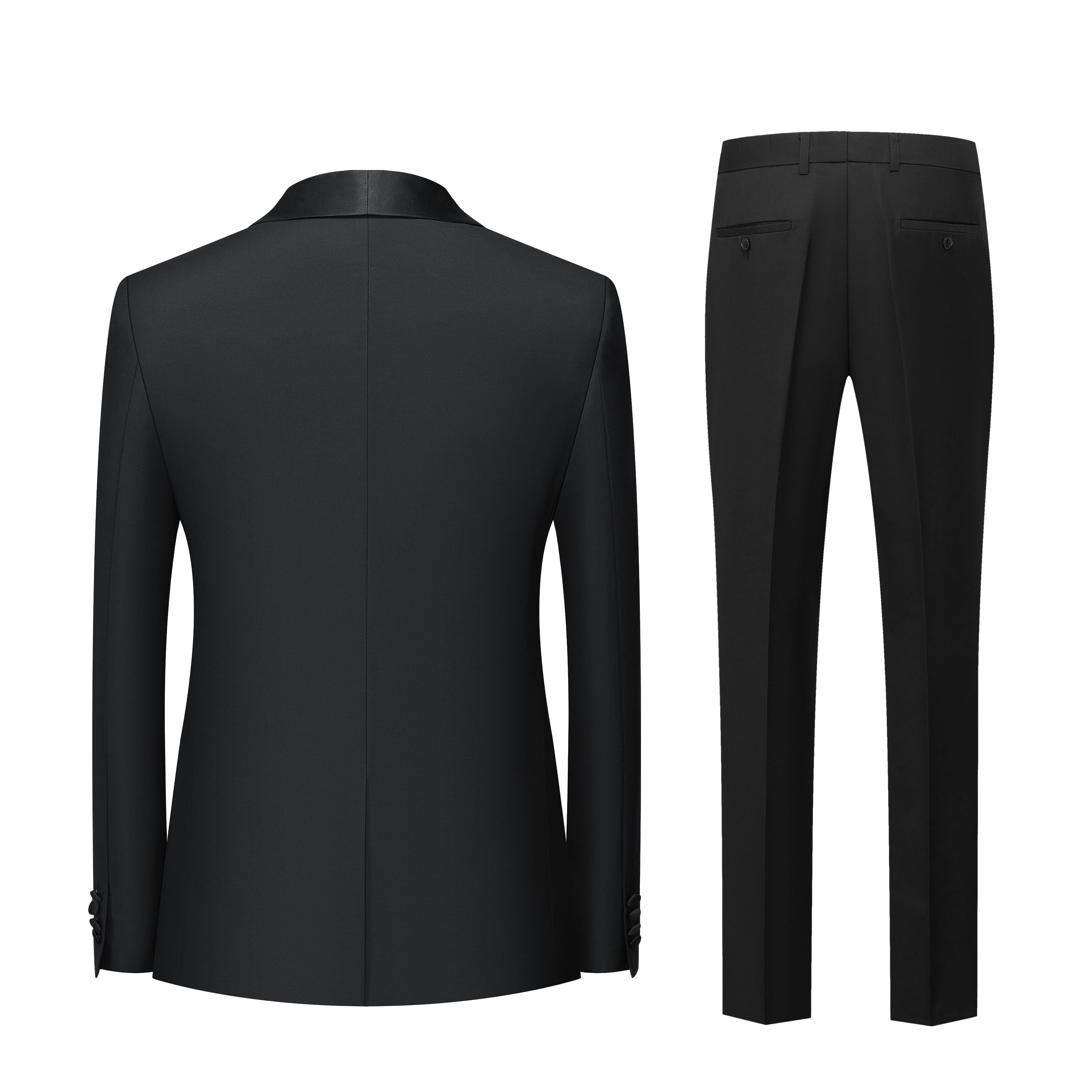 Suit Vibe - Classic Black Shawl Lapel Slim Fit Tuxedo | Formal Gala & Wedding Set