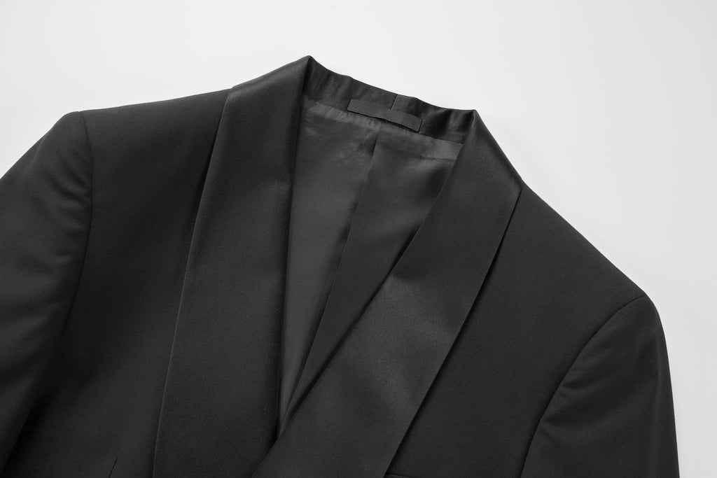 Suit Vibe - Classic Black Shawl Lapel Slim Fit Tuxedo | Formal Gala & Wedding Set