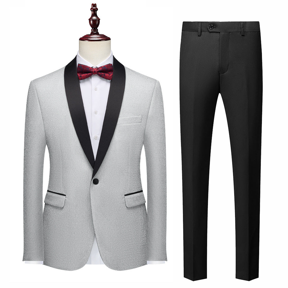 Suit Vibe™ Men's Shimmering Shawl Lapel Tuxedo 3-Piece Set