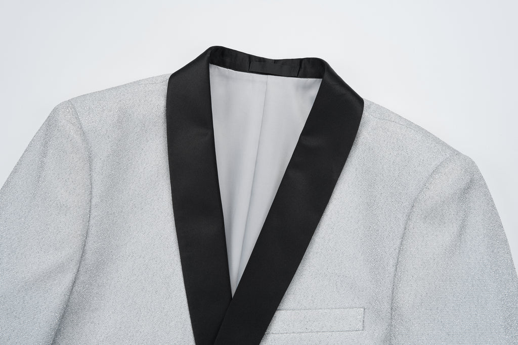 Suit Vibe™ Men's Shimmering Shawl Lapel Tuxedo 3-Piece Set