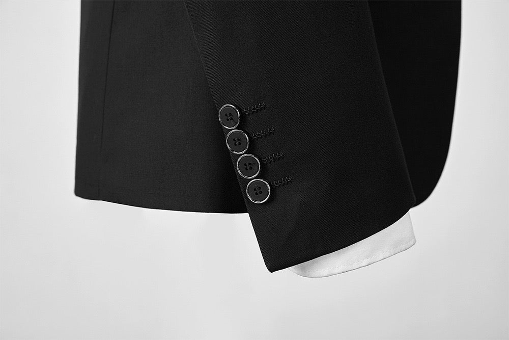 Classic Men's 3-Piece Shawl Lapel Tuxedo Suit - Slim Fit Formal Jacket, Vest & Pants with Free Bow Tie