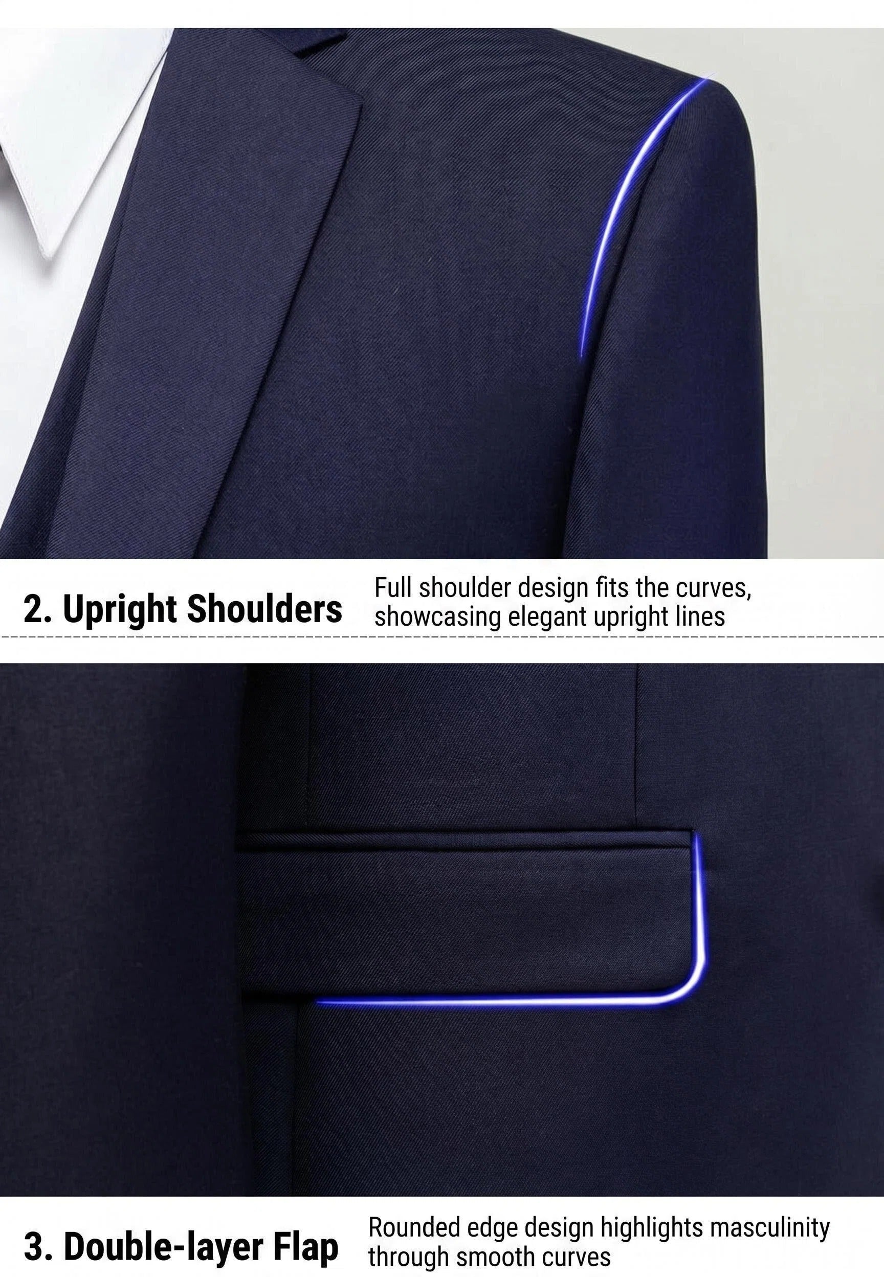 Men's Slim Fit 3-Piece Suit - Classic Notch Lapel Wedding & Business Tuxedo Set