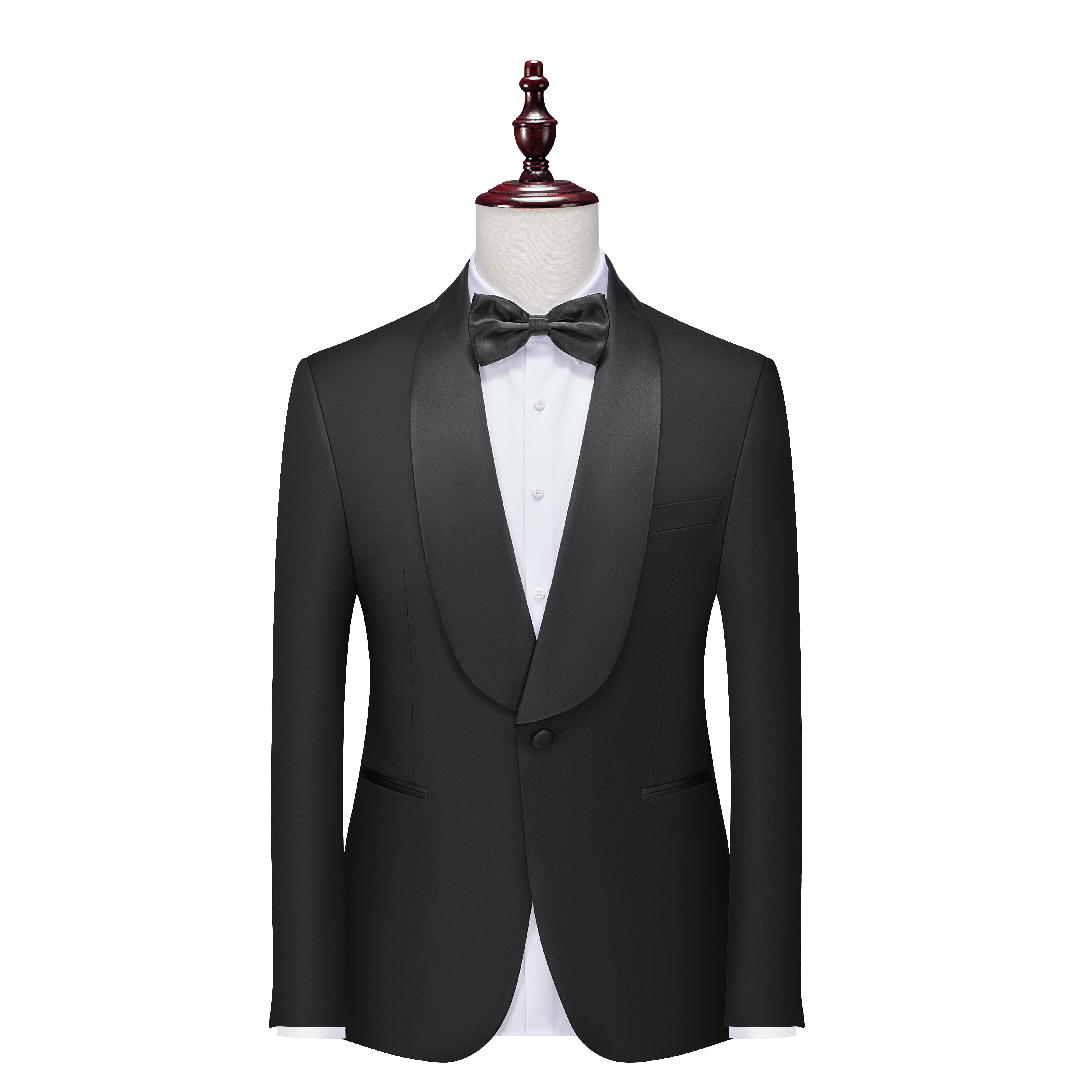 Suit Vibe - Classic Black Shawl Lapel Slim Fit Tuxedo | Formal Gala & Wedding Set