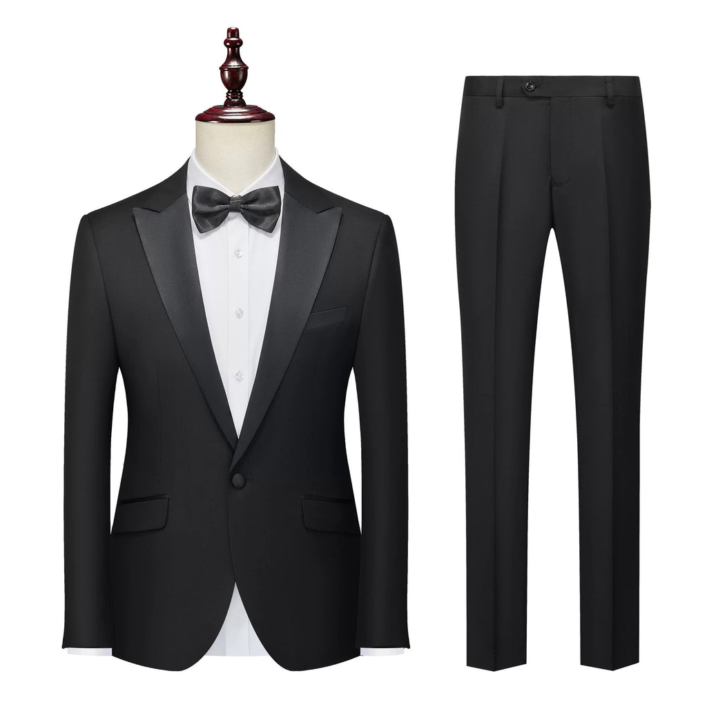 Suit Vibe - Modern Peak Lapel Slim Fit Suit | Professional Business & Wedding 2/4-Piece Set