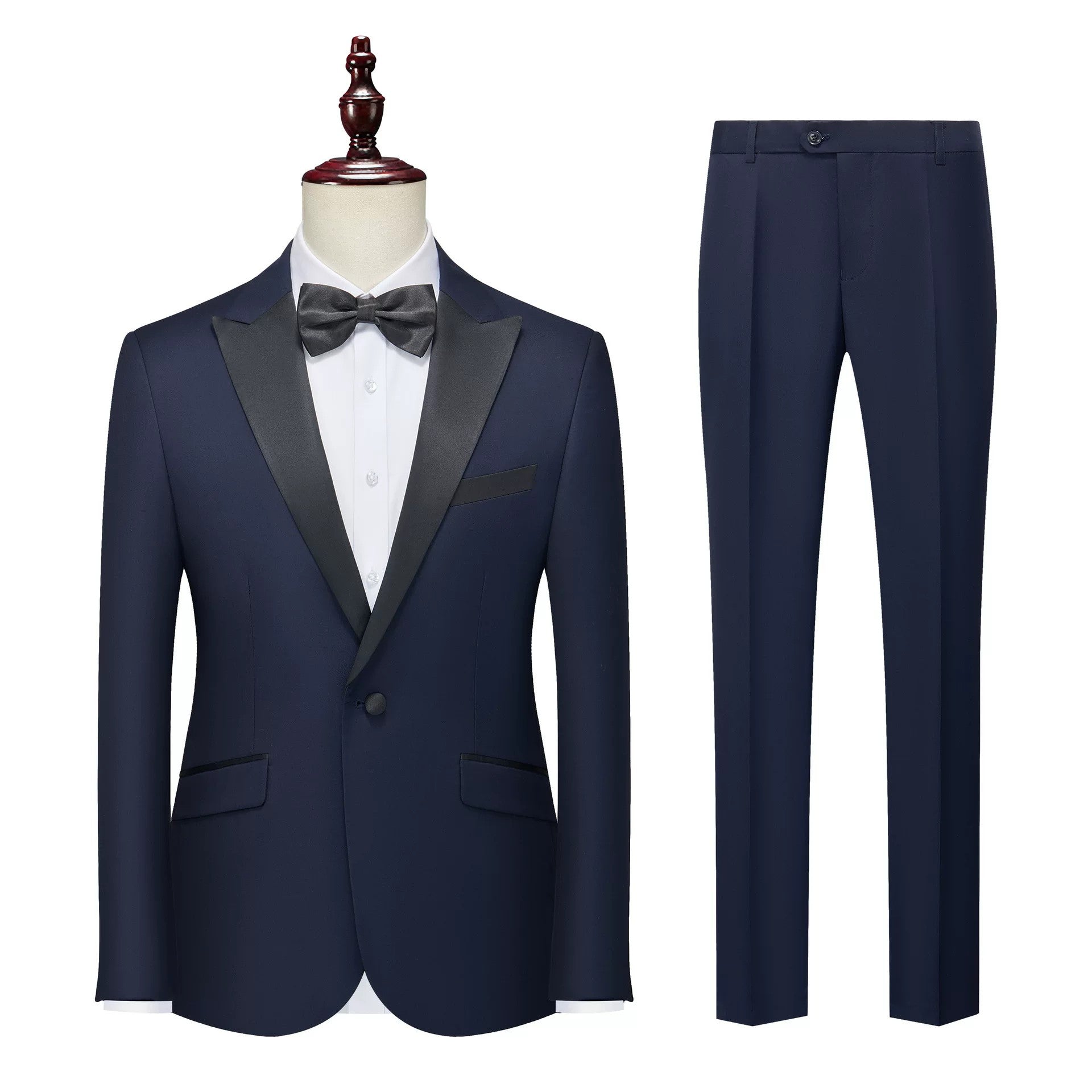 Suit Vibe - Modern Peak Lapel Slim Fit Suit | Professional Business & Wedding 2/4-Piece Set