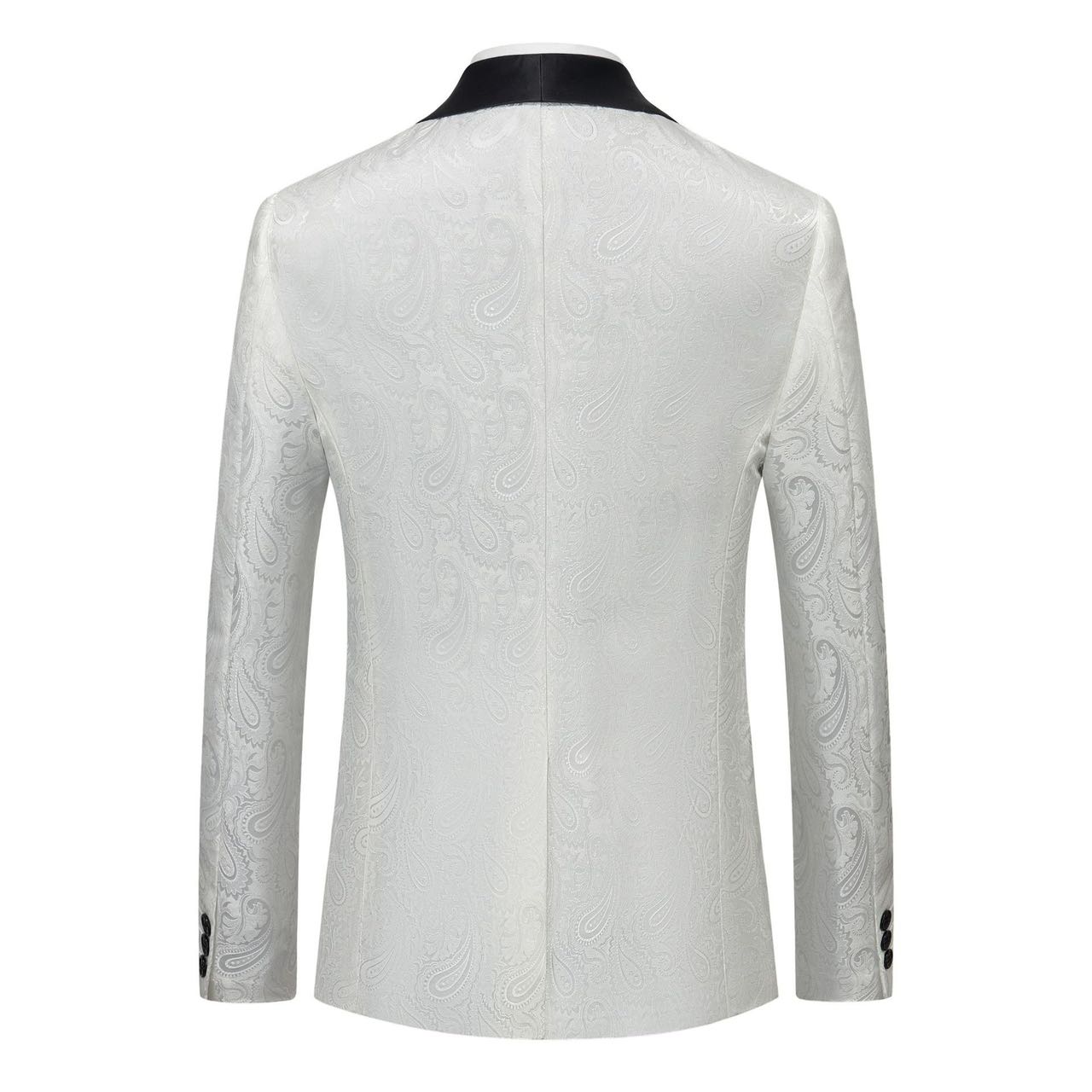 Floral Paisley Dinner Jacket - Elegant Men's Prom & Wedding Blazer (Bow Tie Included)